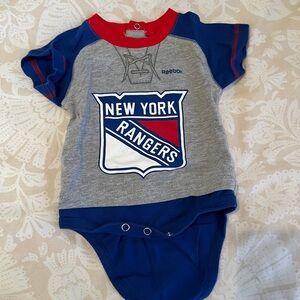 Reebok New York Rangers Infant Onesie in Grey, Blue & Red